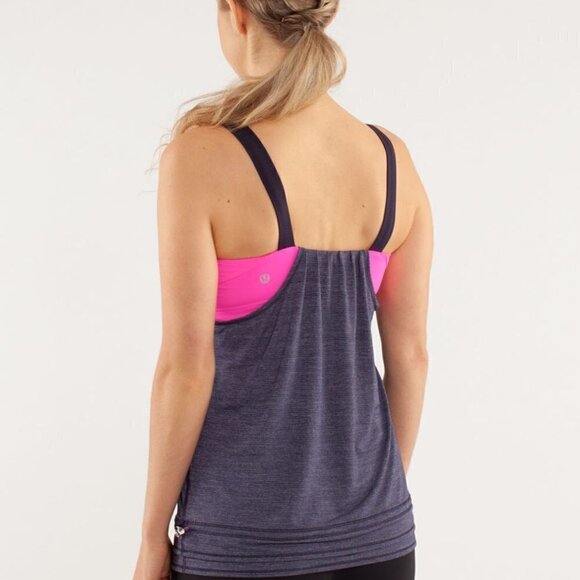 Lululemon Run: Back On Track Tank Black Swan / Raspberry Glo Light Size 6 - Picture 14 of 14